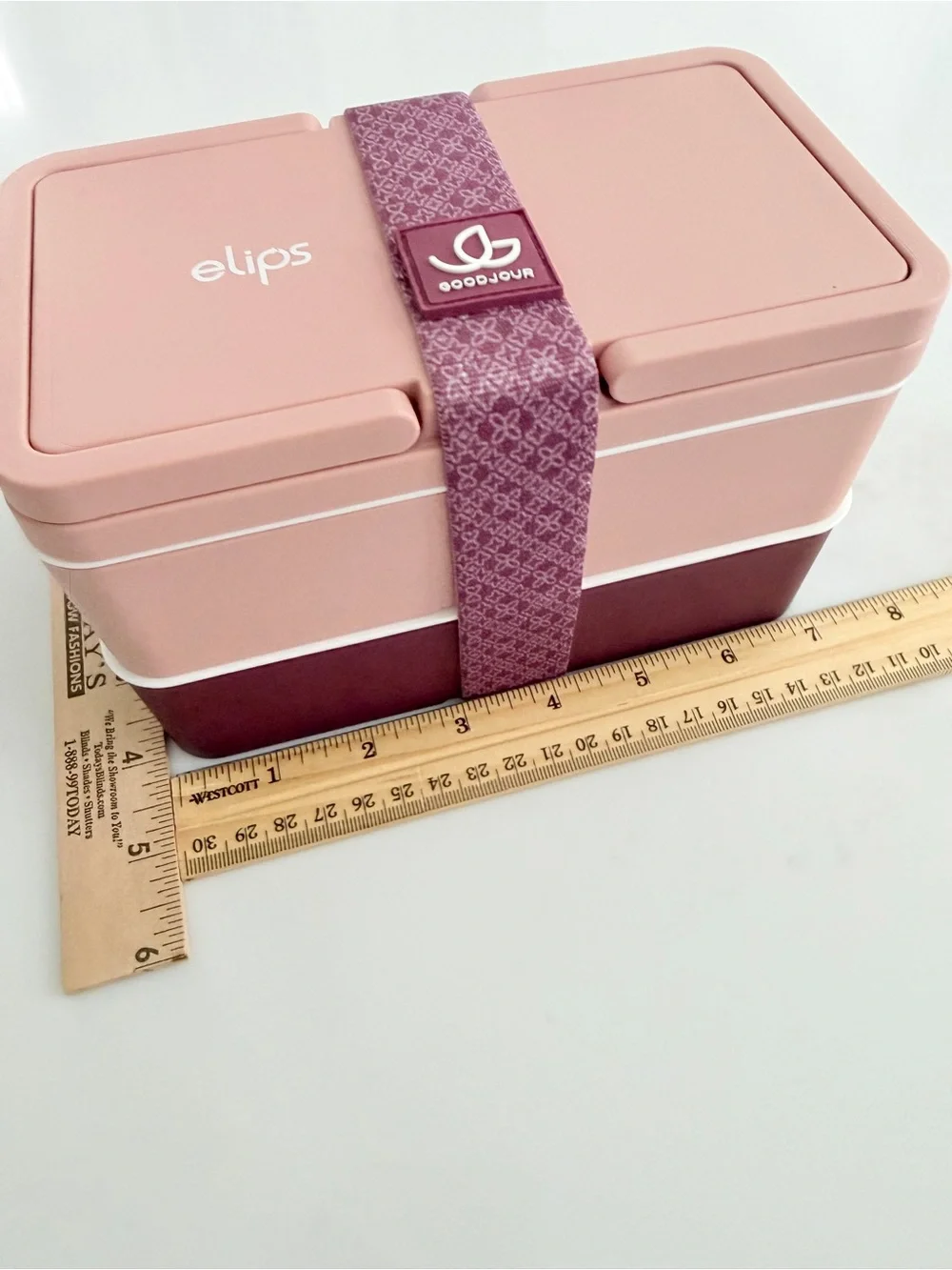 Goodjour elips Tender Double Compartment Bento Lunch Box Pink purple France nWOT